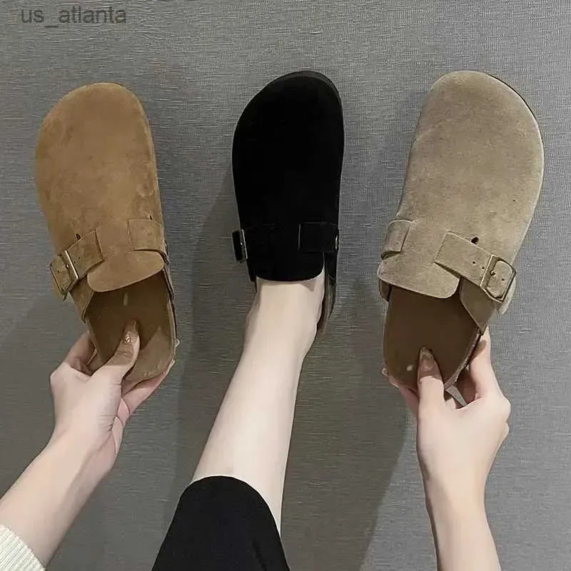 Zapatillas Autumn Womens Clogs Shoes Fashion Plataforma cerrada para mujeres Toboganes informales al aire libre ATOS H240416