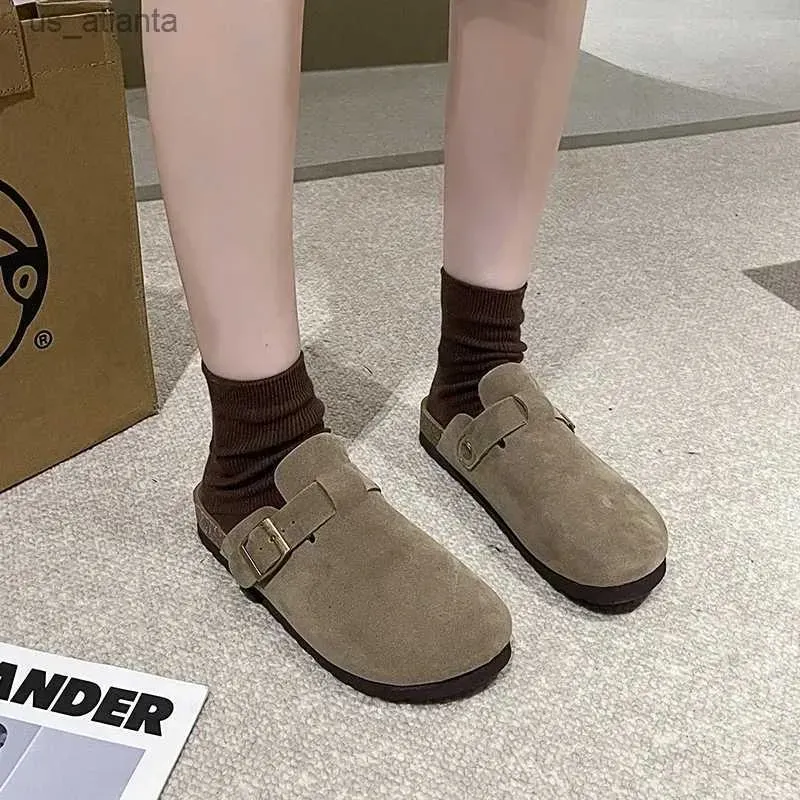 Zapatillas Autumn Womens Clogs Shoes Fashion Plataforma cerrada para mujeres Toboganes informales al aire libre ATOS H240416