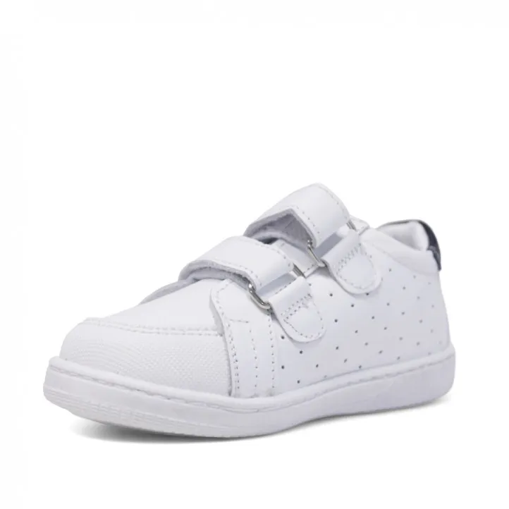 Zapatillas respetuosas blancas con detalles azules
