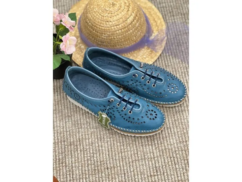 ZAPATO SPORT PIEL 237750 MANLISA EN COLOR BLANCO, CUERO O JEANS