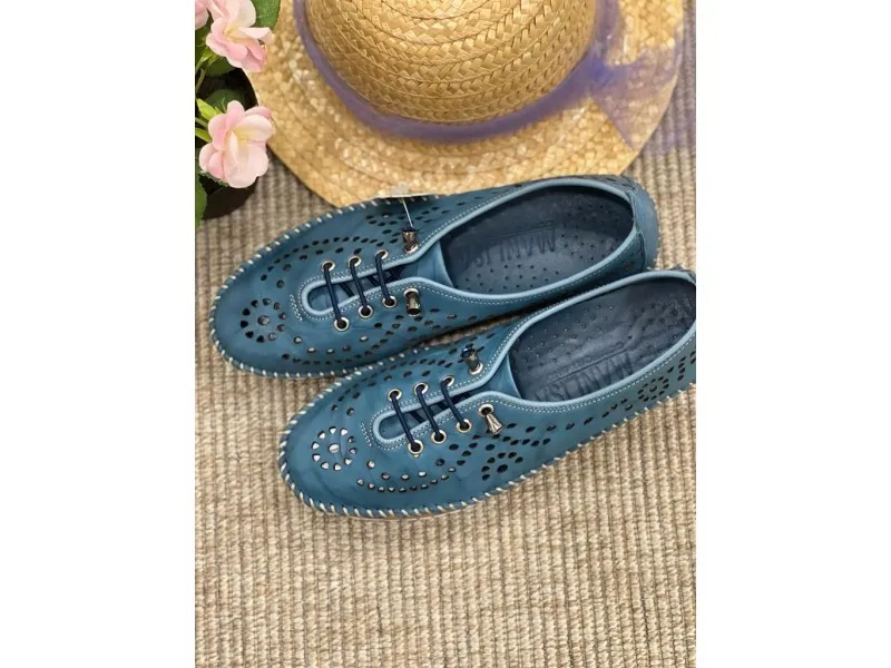 ZAPATO SPORT PIEL 237750 MANLISA EN COLOR BLANCO, CUERO O JEANS