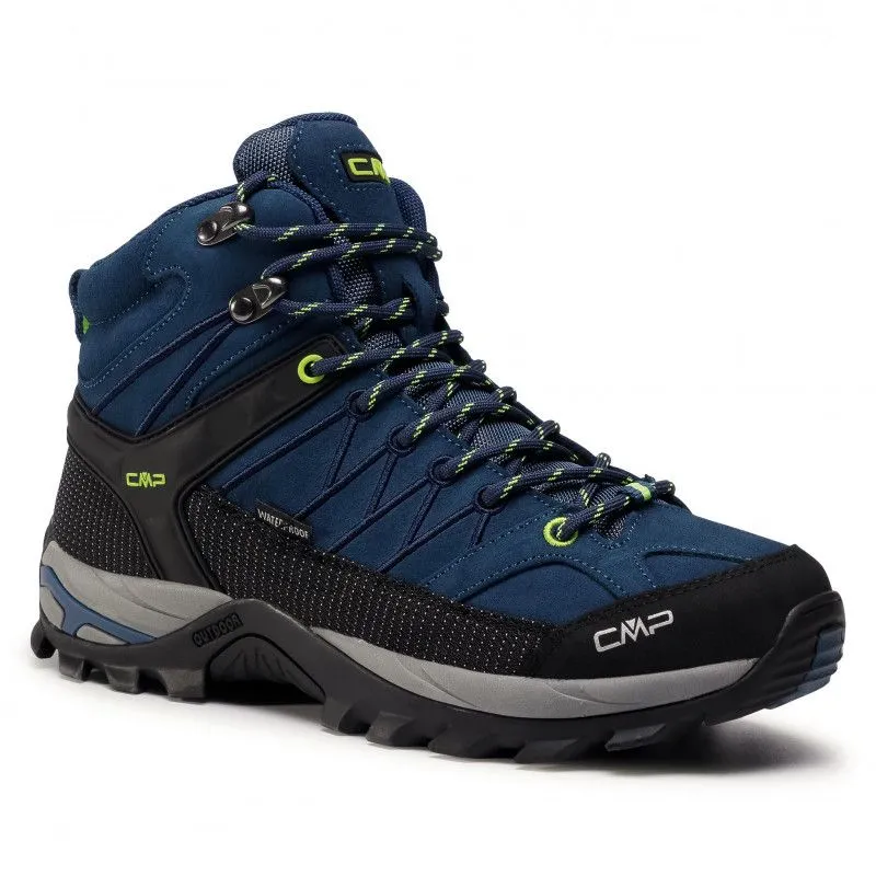 ZAPATOS CMP RIGEL MID HOMBRE ZAPATO DE TREKKING WP (AZUL TINTA  AMARILLO FLUO) HOMBRE