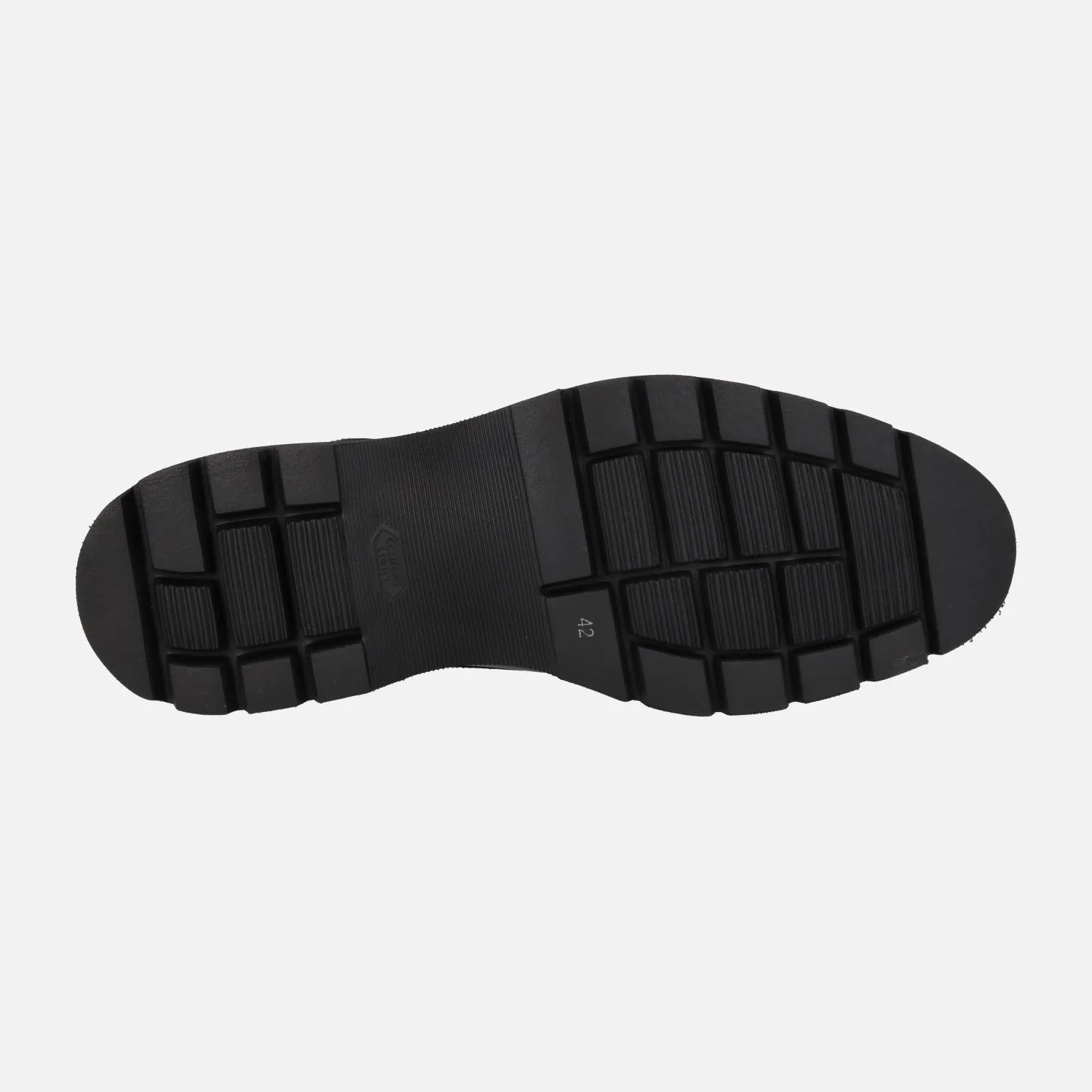 Zapatos de cordones para hombre en antik negro con talón y puntera mates