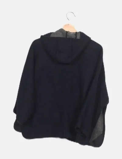 Zara Abrigo azul marino de paño