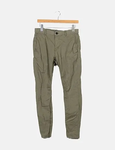 Zara Pantalón chino verde