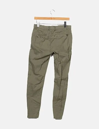 Zara Pantalón chino verde