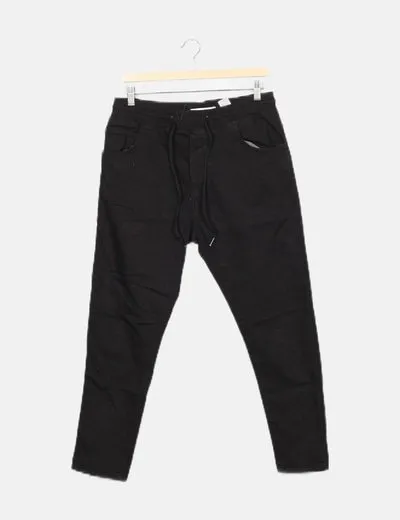 Zara Pantalón jjogger negro