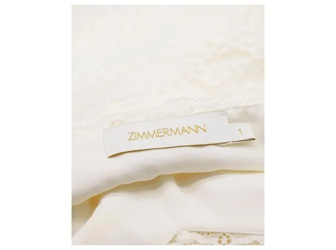 Zimmermann Vestido plisado crema Zimmerman Blanco Crudo 