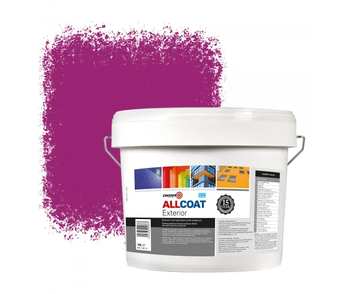 ZINSSER ALLCOAT PINTURA EXTERIOR PARA PAREDES RAL 4006 VERKEERSPAARS  10 LITRO