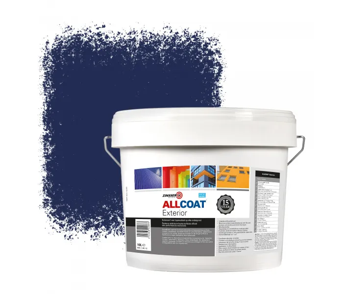 ZINSSER ALLCOAT PINTURA EXTERIOR PARA PAREDES RAL 5013 AZUL COBALTO  10 LITRO